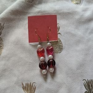 3/$15 Handmade heart earrings